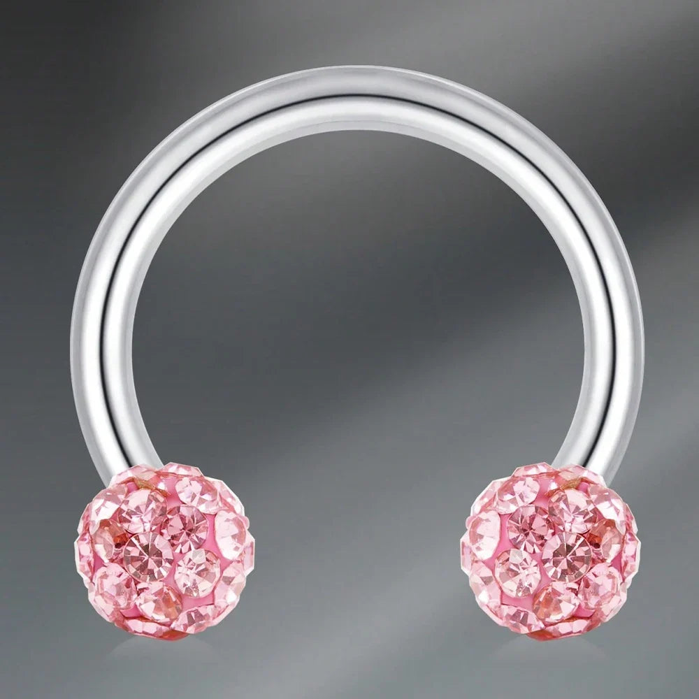 1pc Stainless Steel Nose Septum Clicker 20G 16G Flower Cubic Zirconia Decorated Piercing Nose Ring, Suitable For Daily Wear