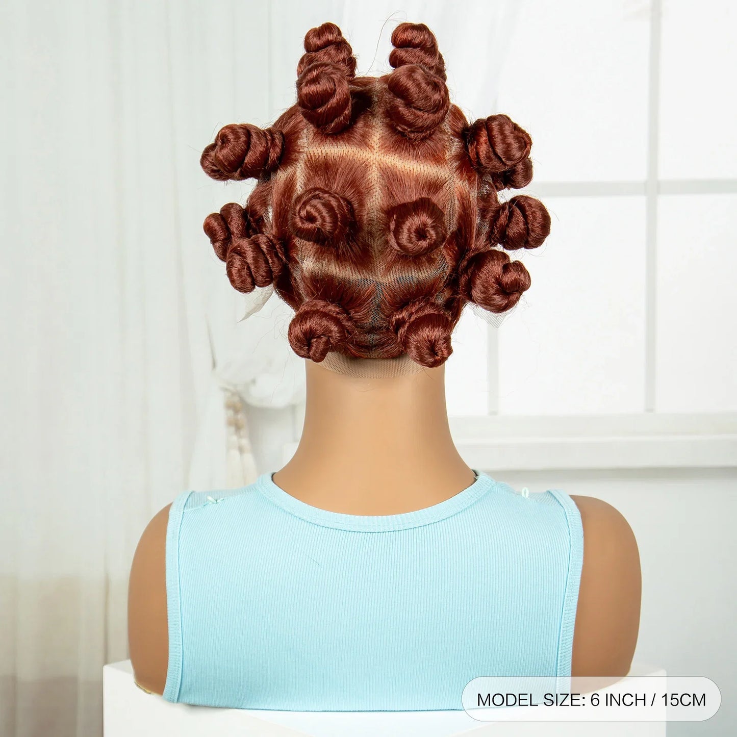 Ginger Full Lace Handmade Bantu & Dreadlock Braided Wig with Baby Hair | Synthetic Braided Wig for Black Women