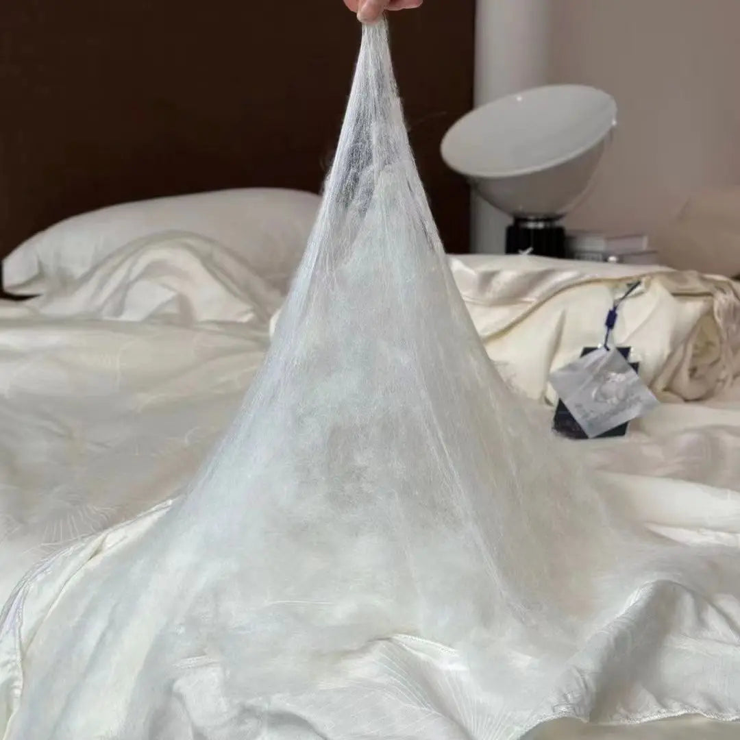 100% Natural Silk Quilt Lyocell Fiber Duvet Queen Size Summer Blanket White Luxury Jacquard Bedding Single Double Bed Comforter