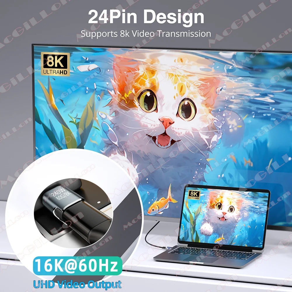 240W USB4.0 80Gbps Thunderbolt5 Magnetic Type-C OTG USB C To USB-C Fast Charge Magnet Converter Cable 8K@60Hz USB Type C Adapter