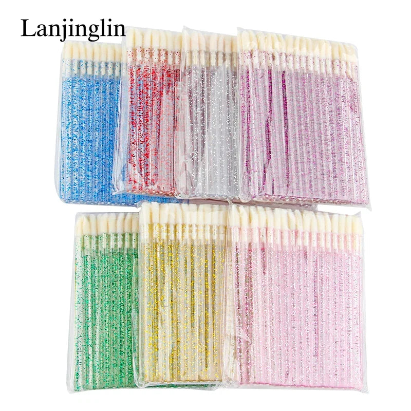 Lanjinglin 5/50 Pcs Lip Brush Reusable Makeup Brushes Lipstick Applicator Wands Eyelashes Extension Tool Beauty Accessories