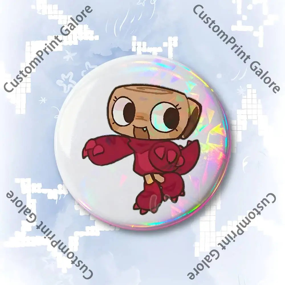 Cute Funny S-Shelly W-Wold Customizable Badge Tinplate Brooch Laser Film Lapel Pin for Decoration Party Small Gifts