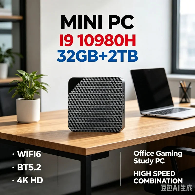 Compact Mini Gaming PC Intel i9 10980HK 16GB 32GB RAM 1TB 2TB SSD 4K HD Home Office Desktop Device