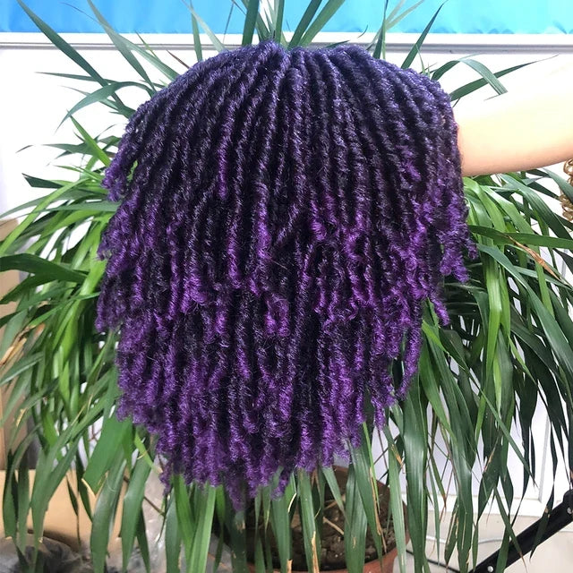 10" Braided Bob Wig | Afro Dreadlock Wig | Curly Ends | Synthetic Crochet Wig | Cosplay