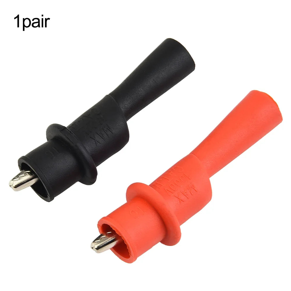 2pcs Red+Black Wire Tips Test Clip Clamp For Multi-Meter Tester AC DC 10A 1000V Multimeter Tool Accessories