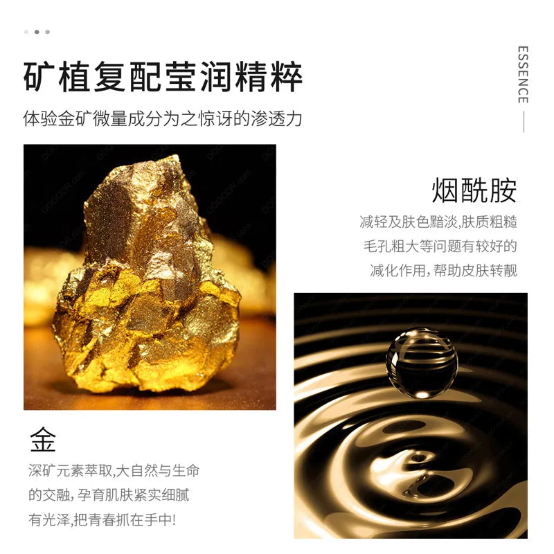 100ml 24k Gold Nicotinamide Facial Essence Hydrating and Moisturizing and Preventing Dryness Skin Hyaluronic Acid Face Serum