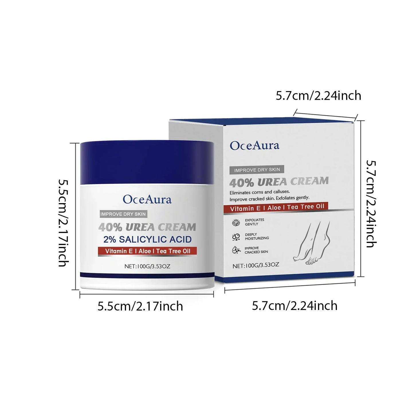 40% Urea Foot Cream Softening Dry Cracked Heels Deep Moisturizing Improve Roughness Remove Callus Exfoliation Foot Care Cream