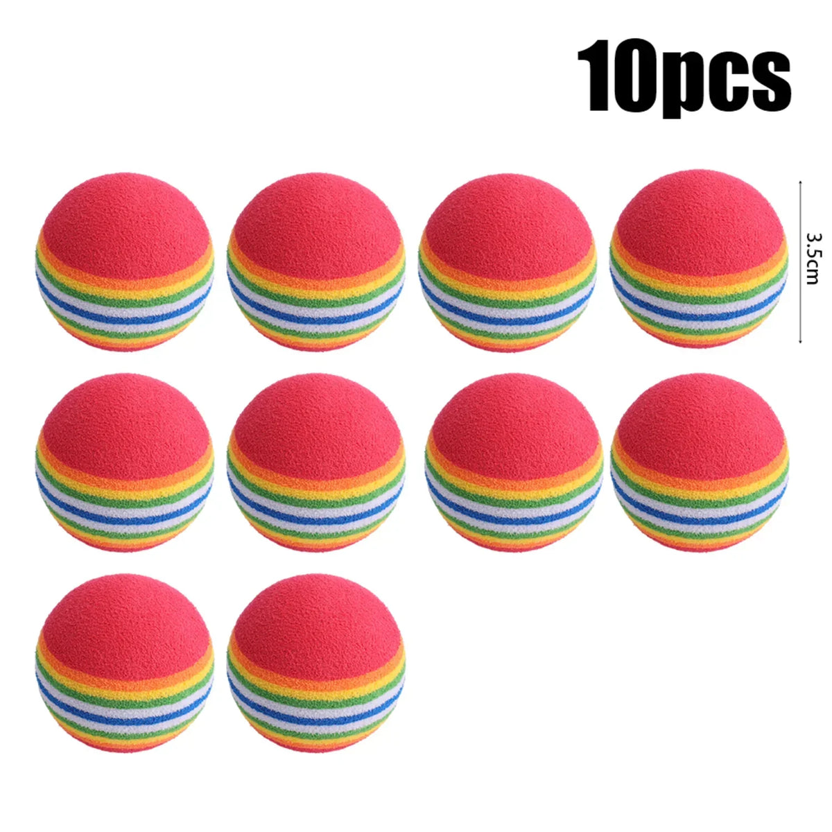 10-100x Colorful Cat Toy Ball EVA Bite-Resistant Elastic Rainbow Ball Kitten Puppy Chewing Training Interactive Toy Pet Supplies