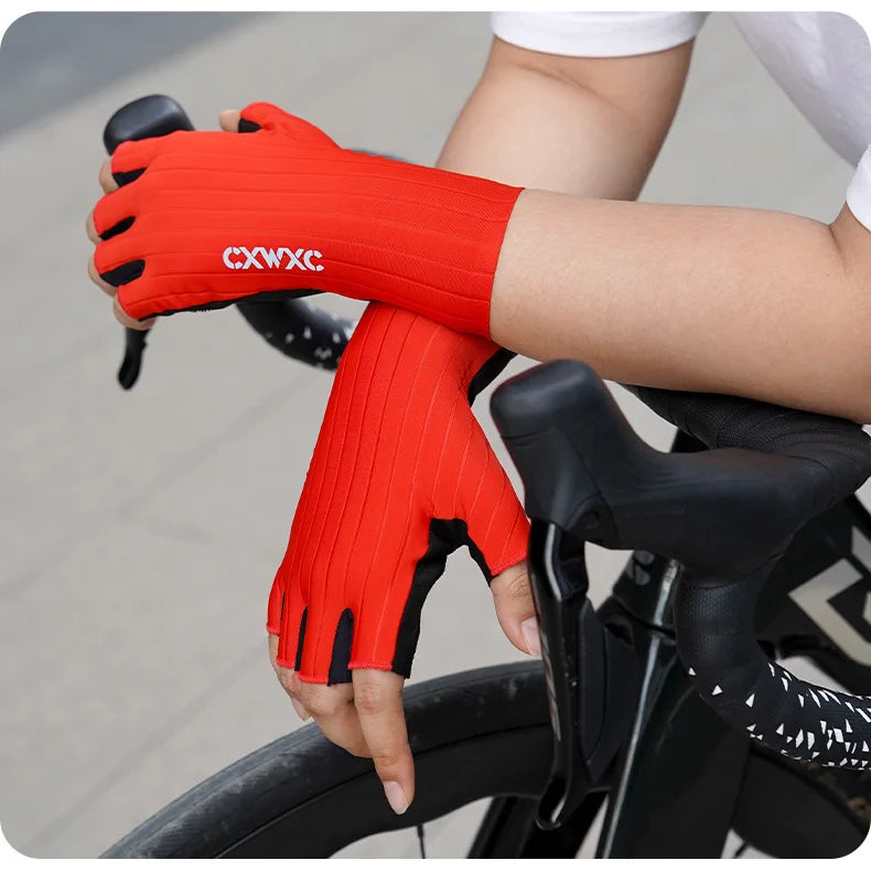 CXWXC Cycling Half Finger Gloves Men Women Breathable Anti-slip Glove Fitness Sport Training Gloves With Extended Wrist Guard