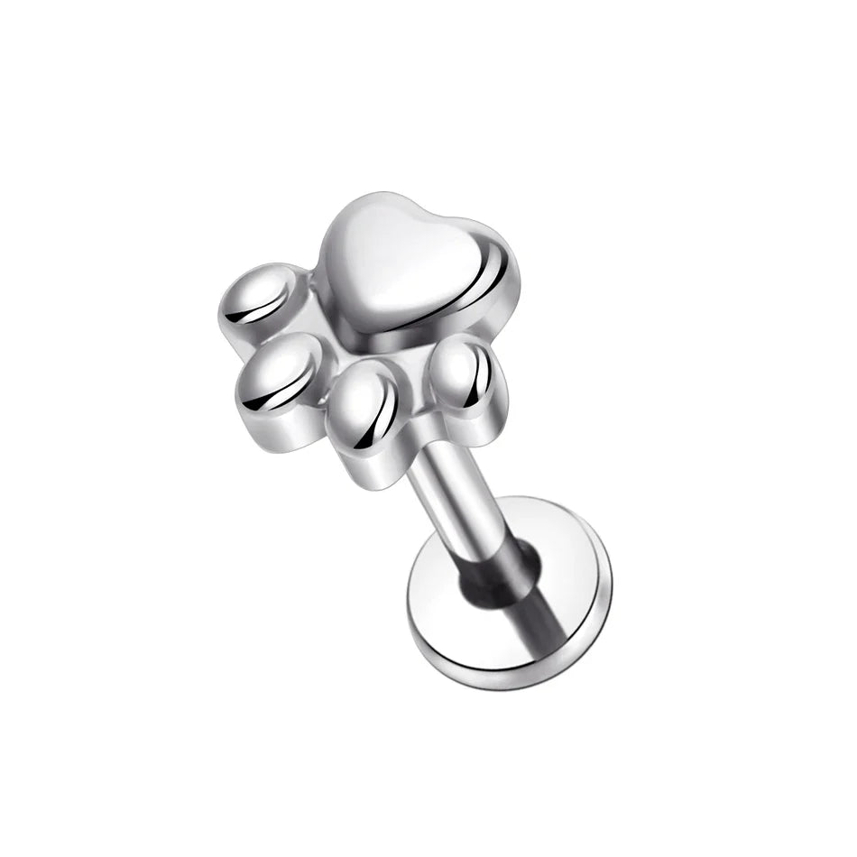 1Pc G23 Titanium Cartilage Stud Earrings for Women Lip Stud Labret Piercing Helix Daith Piercing Body Jewelry