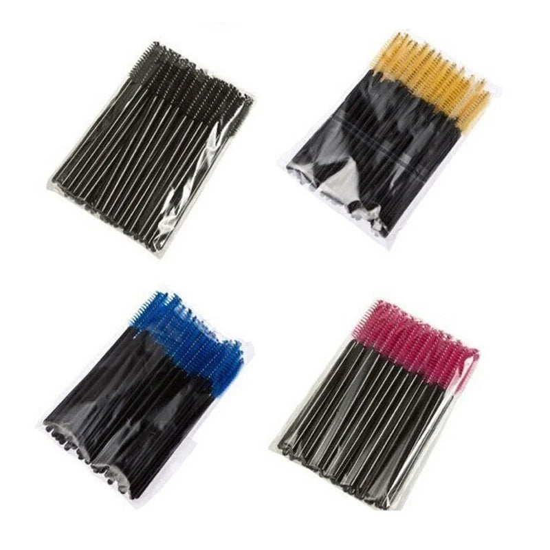 5/50Pcs Black Lashes Brush Cosmetics False Eyelashes Supplies Reusable Makeup Brushes Eyebrow Brush Mascara Wands Make Up Tools