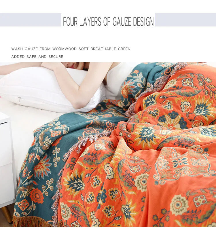 Nordic Throw Blanket For Beds Cotton Double Sided Sofa Cover Sofa Cushion Soft Blanket Leisure Bedspread Four Seasons Thin Quilt