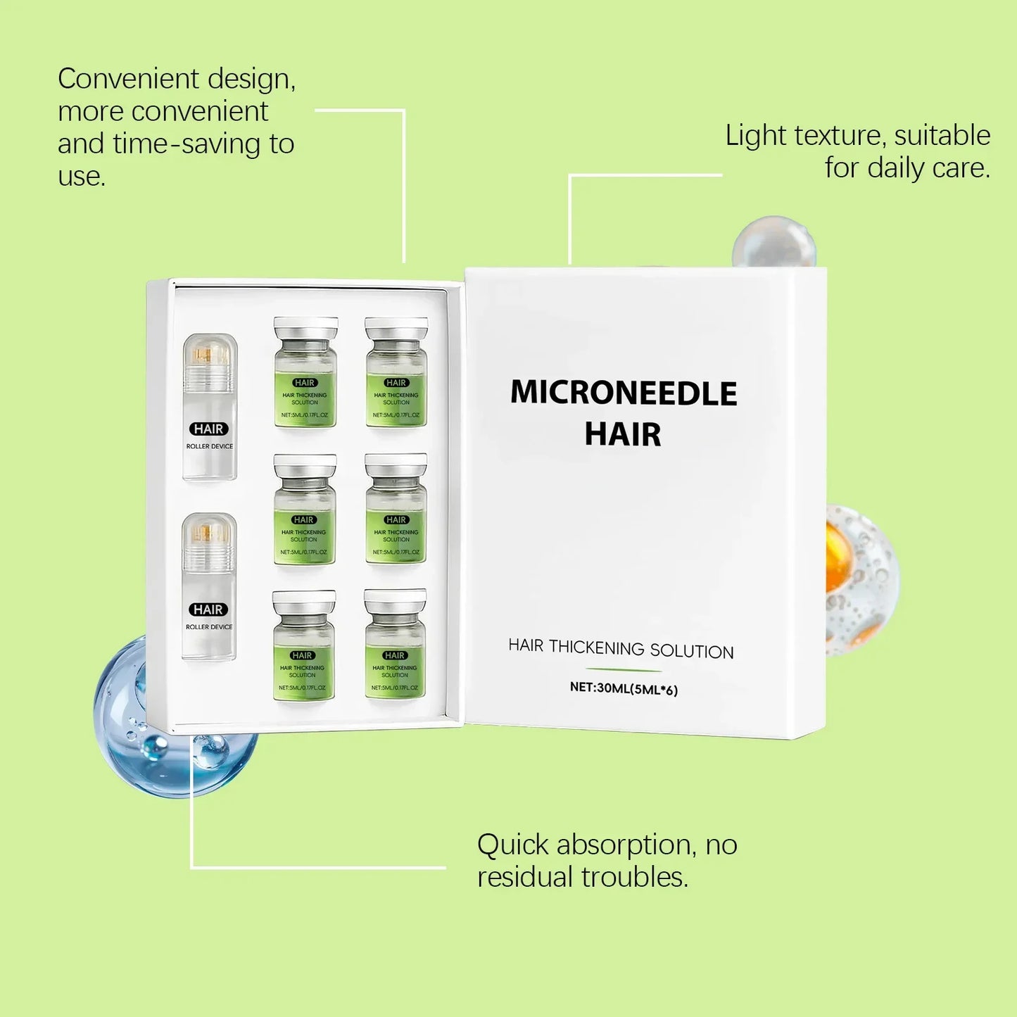 Anti-Hair Loss Scalp Care Roller Serum Kit Nourishes Roots Strengthens Hair Prevents Baldness Daily Care