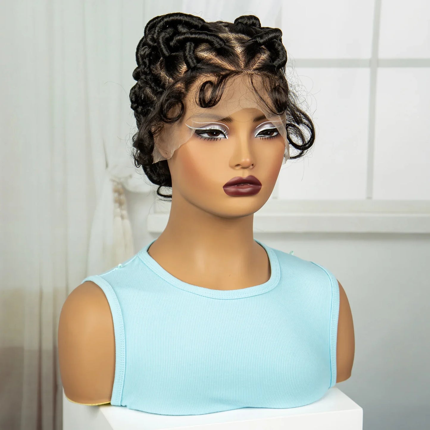 3-in-1 Handmade Bantu Braids Wig | Knotless Box & Faux Locs Options | Full Lace