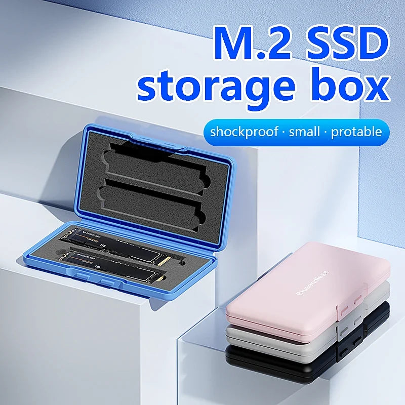 4-Slot M.2 SSD Case Storage Case 2280 SSD Enclosure Bag for SSD Case SATA NVme Hard Disk Box for SSD Shockproof Portable Box
