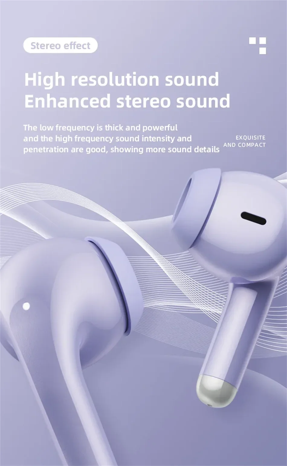 Lenovo LP40 Pro TWS Bluetooth 5.4 Wireless Headphones HiFi Stereo Earphones Gaming Sports Touch Control HD Call With Mic Earbuds
