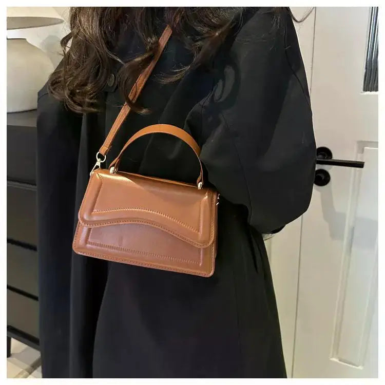 High Quality PU Leather Handbag & Purse for Women | Solid Color Shoulder Crossbody Bag (Lady Messenger, Small Tote for Girls)