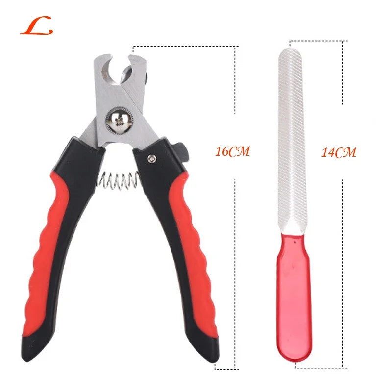 Pet Nail Clippers with Sickle Large Dog Nail Clippers Nail Clippers Multifunctional Teddy Cat Stainless Steel Grooming Scissors
