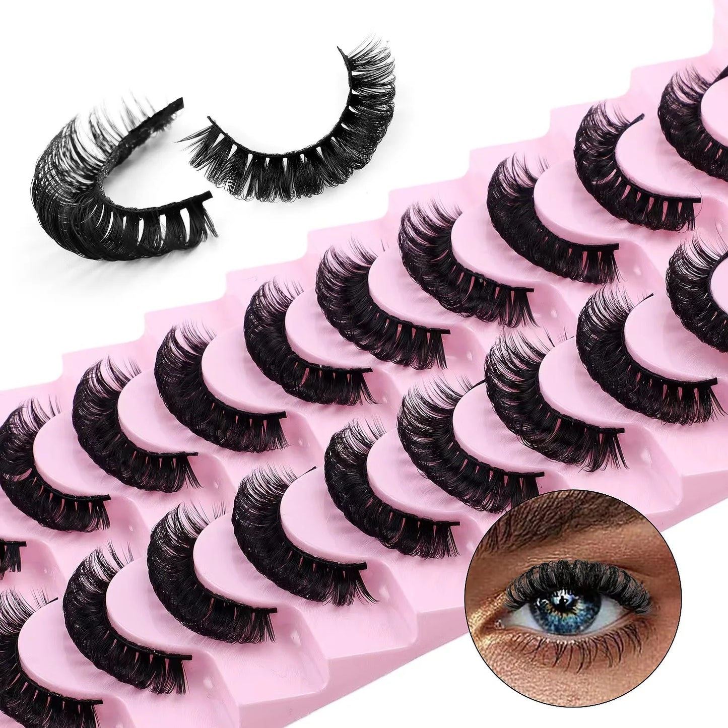 Faux mink eyelashes natural 3d mink lashes makeup volume false eyelashes in bulk cilio H13 E-08