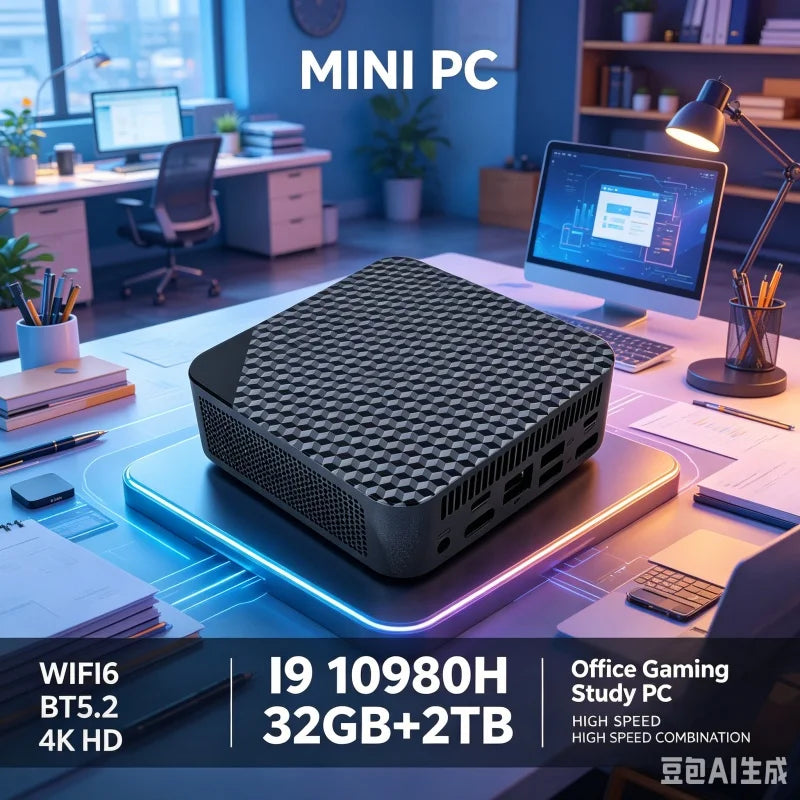 Compact Mini Gaming PC Intel i9 10980HK 16GB 32GB RAM 1TB 2TB SSD 4K HD Home Office Desktop Device