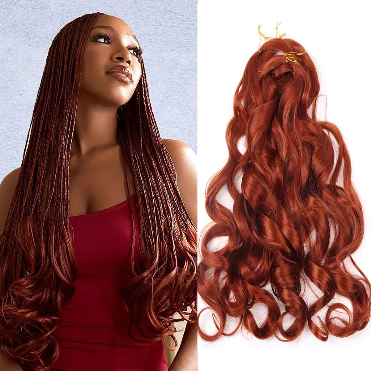 French Curly Crochet Braiding Hair - Ombre Spiral Curls - Pre-Stretched Synthetic Hair Extensions