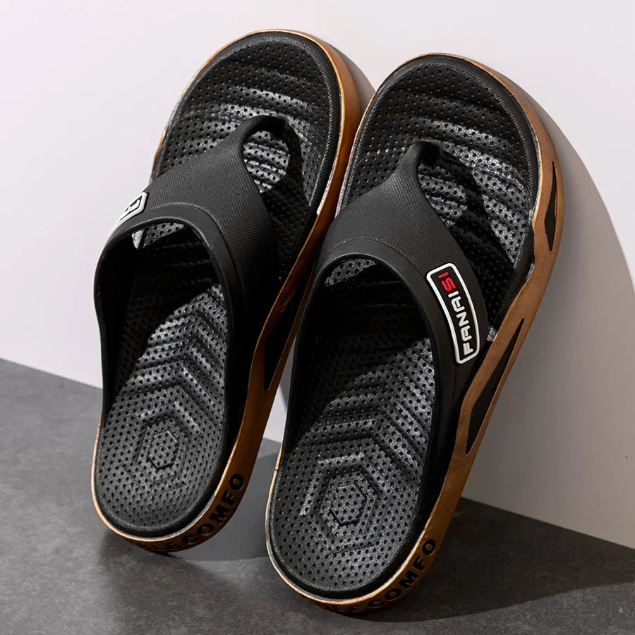 Fashion Men's Slippers Summer Outdoor Flip Flops Non-slip Indoor Bathroom Couple Leisure Beach Shoes Sandals