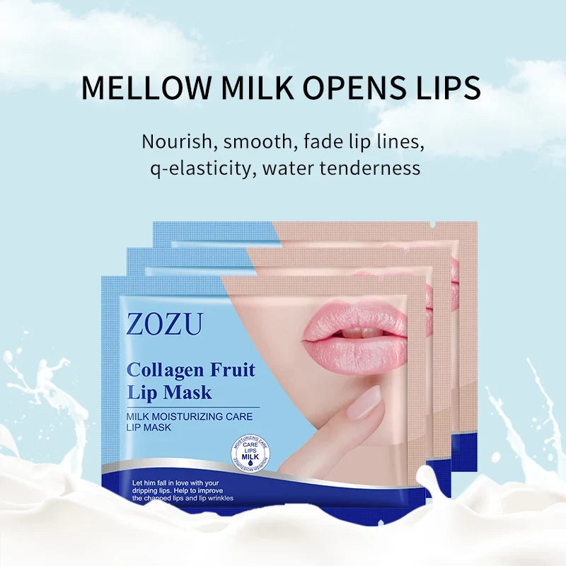 10pcs ZOZU Crystal Collagen Lip Mask Plump Lips Moisturizing Anti Wrinkles Nourishing Lip Patches Lips Plumper Skin Care