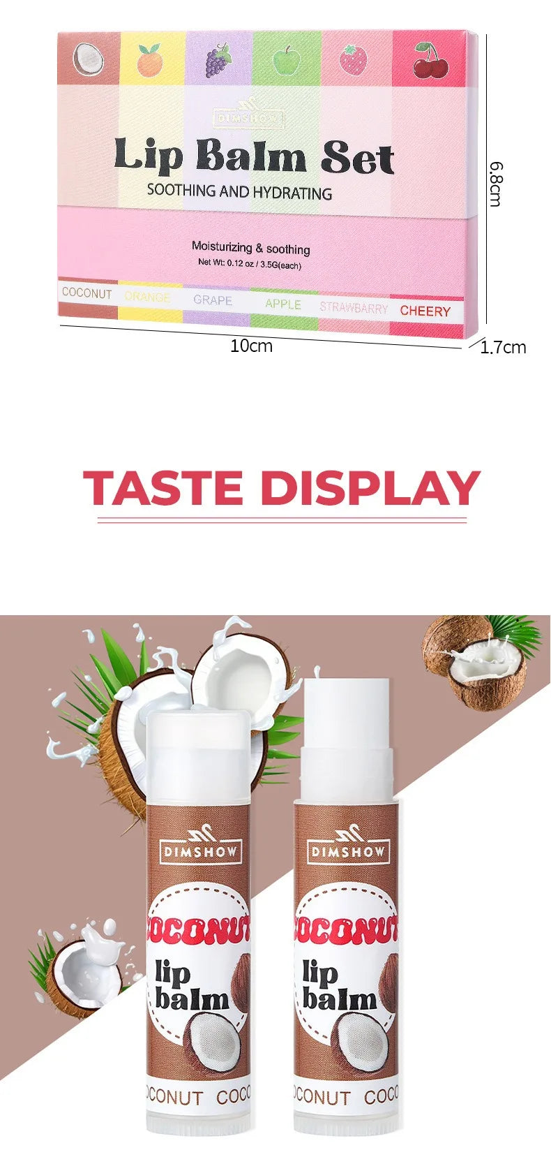 6 Kinds of Fruity Lip Balm Moisturizing Hydrating Long Lasting Lip Lotion Lightening Lip Lines Lips Mask Care Lips Lipstick Balm