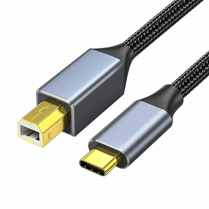 USB C to USB B 2.0 Printer Cable Electronic Organ Cable Type C USB B for Computer Laptop Phone to Fax Machine Scanner Universal