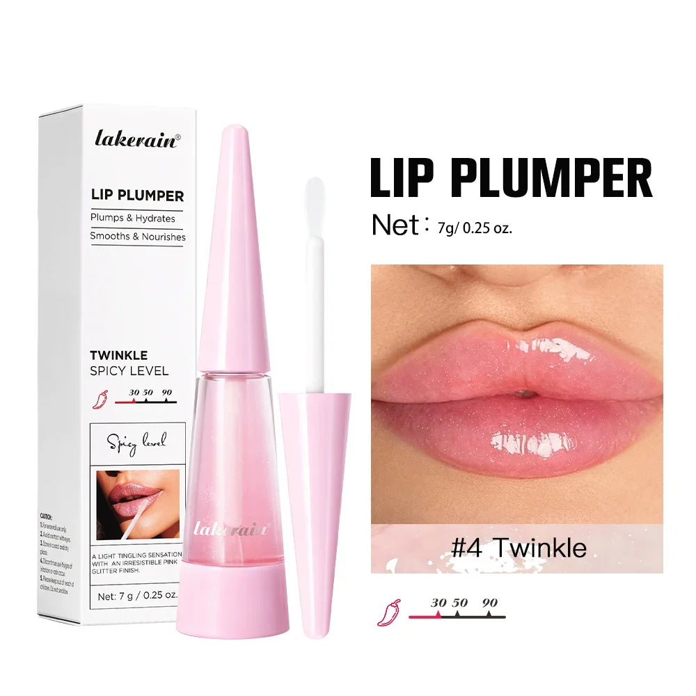 Lakerain Instant Lip Plumper Gloss Oil Lip Long-Lasting Moisturizer Volume Boosting Lip Oil Volumizing & Hydrating Non-Dry Plump