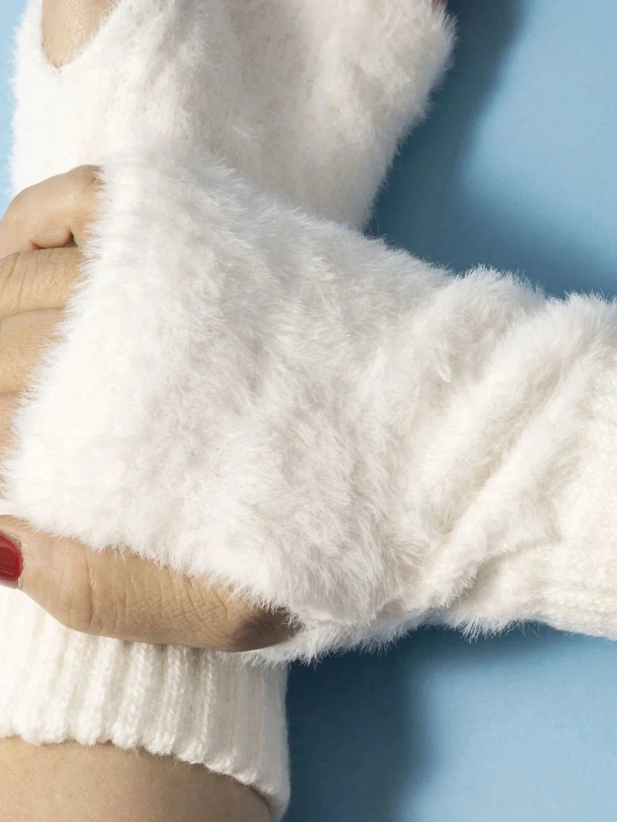 Women's Long Fleece Winter Gloves, Soft Warm Hand Warmer with Elastic Cuffs, Comfortable Cold Weather, Outdoor & Casual Wear