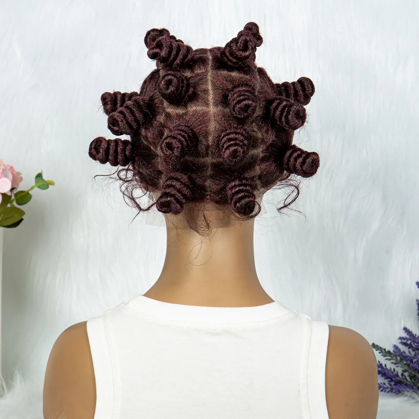 Knotless Braids Wig with Twist Buns | Full Lace African Braiding Hair