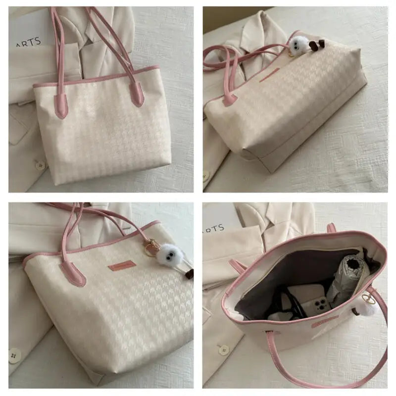 Retro Bag New Fashion Commuter Shoulder Bag | Large Capacity PU Leather Handbag (Casual Tote, Popular Gift, All Seasons)