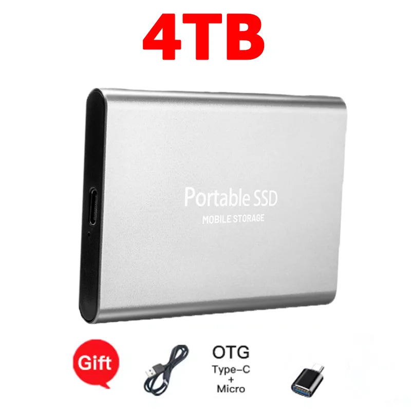 Reliable Slim Storage Device Portable External SSD 1TB 4TB 16TB 128TB High Speed for Notebook Laptop Computer