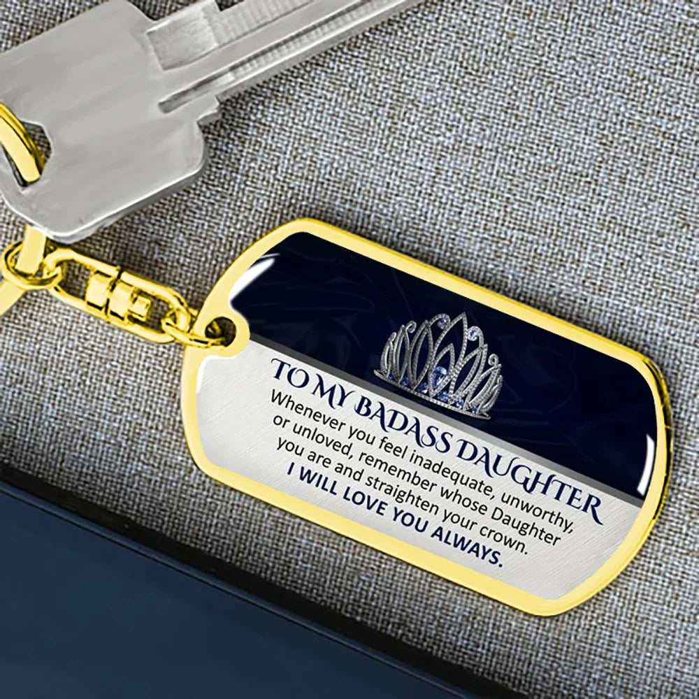 Keepsake for Son Grandson Daughter Granddaughter Keychain Gifts from Grandma Grandpa to My Badass Son Keyring