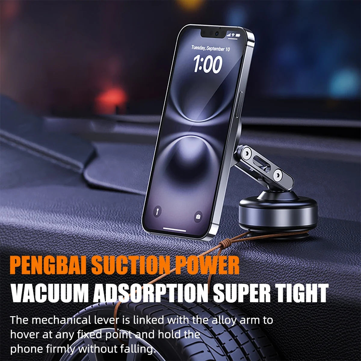 Vacuum Magnetic Suction Cup Car Mobile Phone Mount Universal Folding Phone Stand Universal Auto Phone Stand for 4-7 Inches