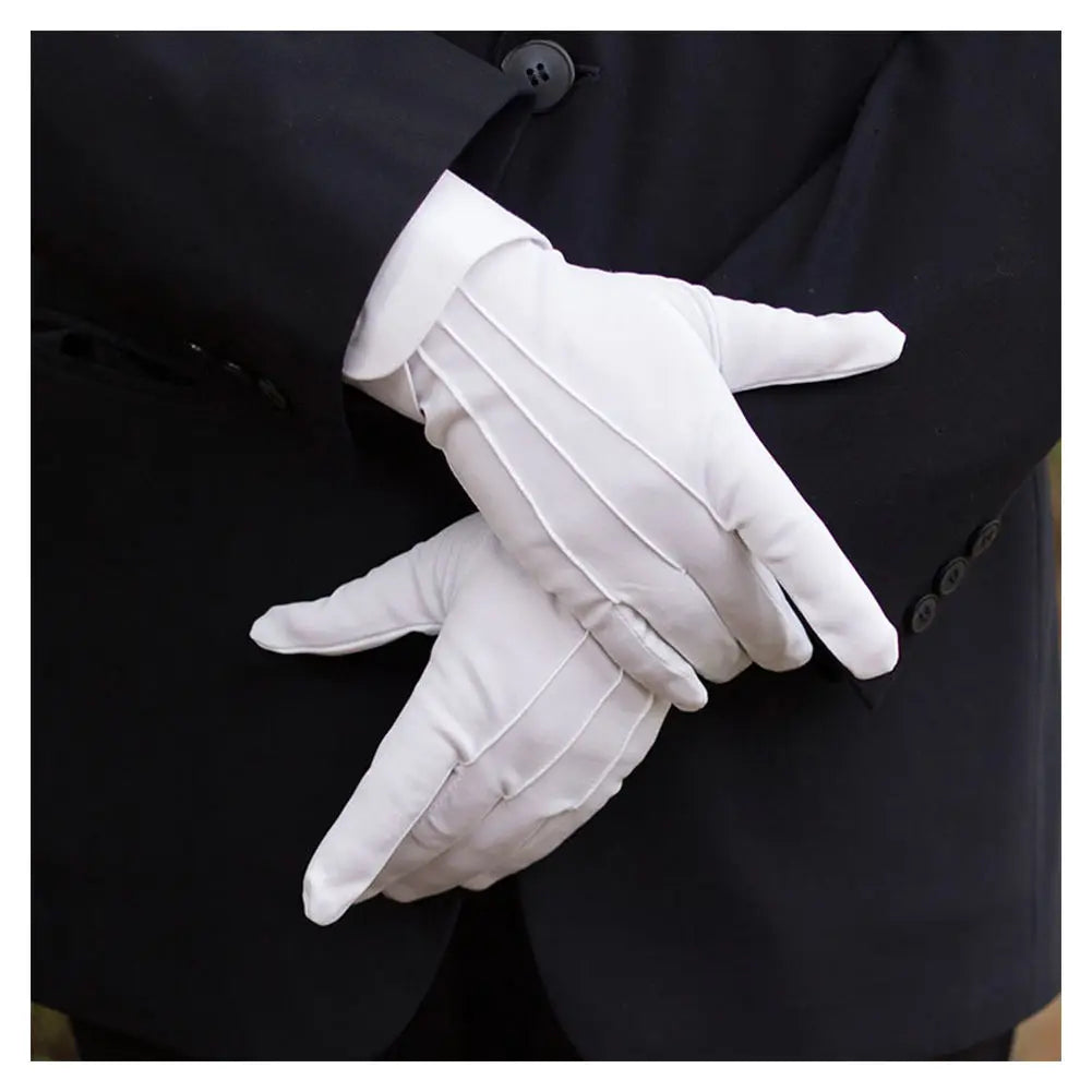 New White Formal Gloves Tactical Gloves Red Wine Bottle Tuxedo Honor Guard Parade Santa Men Inspection Winter Gloves 1Pair