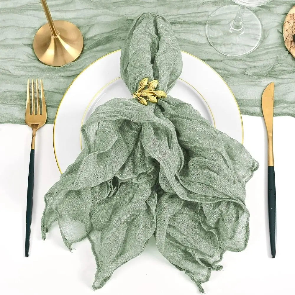 Party Supply Table Decoration Gauze Napkin Soft Thin Cotton Napkin Retro Reusable Placemats Hotel