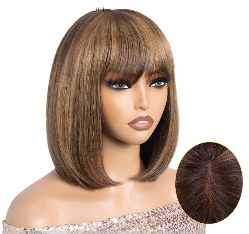 Rebecca Ombre Blonde Brown Bob Wig | 3x1 Part Lace Human Hair