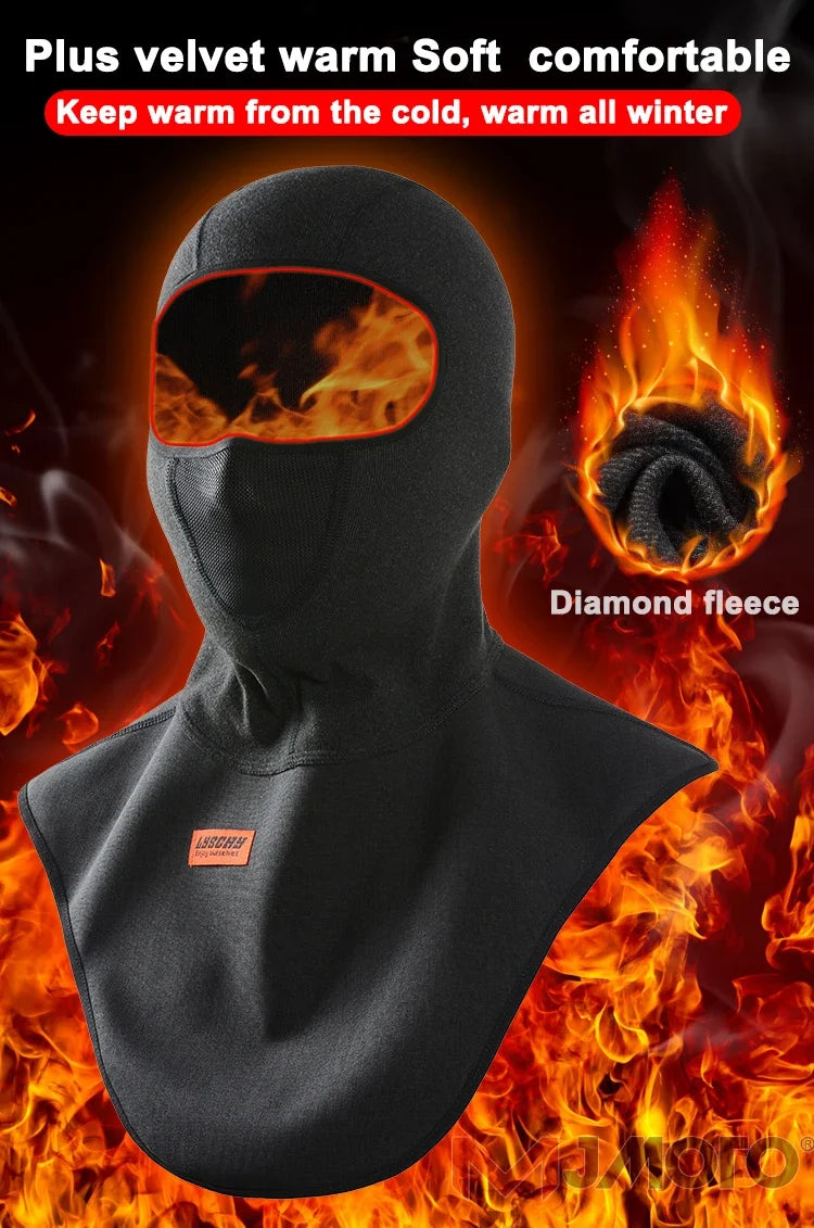 New Winter Motorcycle Mask Fleece Thermal Face Mask Keep Warm Motocross Riding Balaclava Motorbike Windproof Ski Mask Men Women