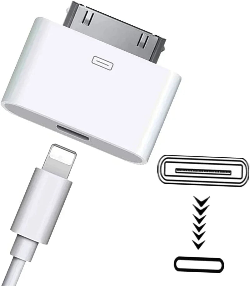 2pc Lighting To 30Pin Adapter 8Pin Male To 30 Pin Female Charging Sync ConverterFor IPhone 4 4S IPad 2 3 IPod Touch ChargerCable