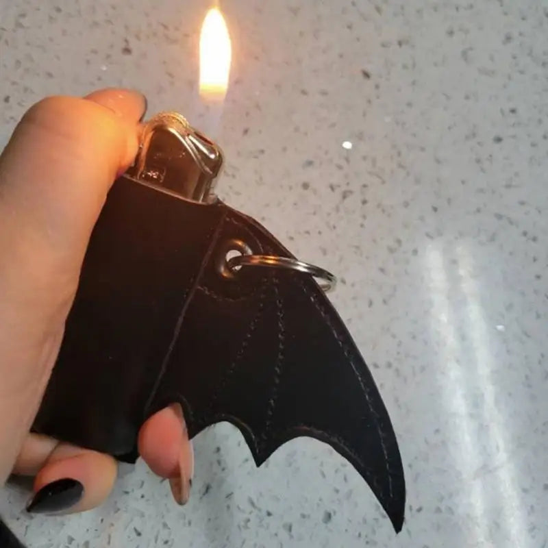 R2LE Gothic Bat Design Keychain Attachment Smooth Surfaces Protective Sleeve Keyring For Everyday Use