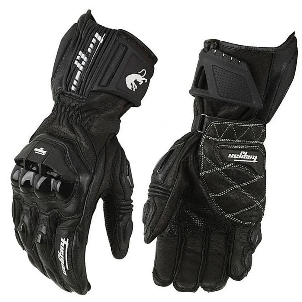 Motorcycle Gloves Black Racing Genuine Leather Motorbike White Road Riding Team Glove Summer Winter Wearable for Furygan AFS 18