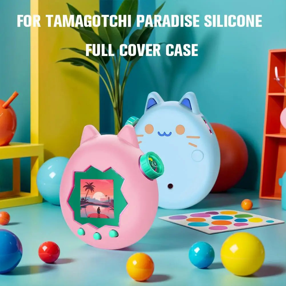 For Tamagotchi Paradise Silicone Full Cover Case Non-Slip Liquid Silicone Cute Protective Cover Soft Shell Game Accessories