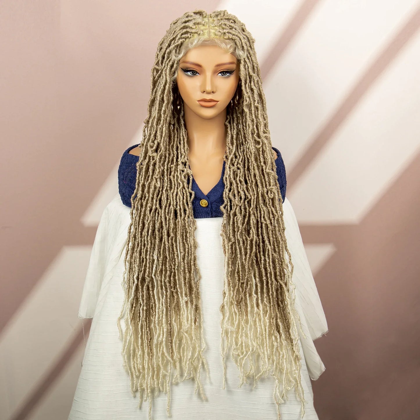 Red Box Braids Full Lace Wig | 36 Inches | Crochet Braids | Knotless | Kanekalon