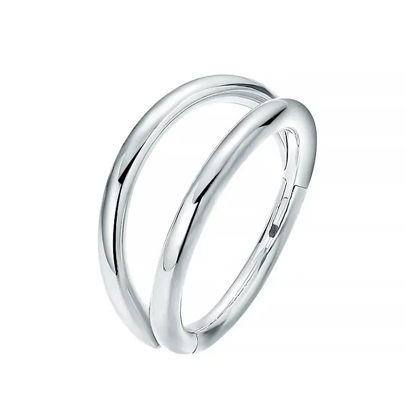 Double Septum Rings Nose Rings Hoops Cartilage Hoop Earring Piercing Nose Open Stacked Hoop Nose Rings 16G 18G 20G 6/8/10mm