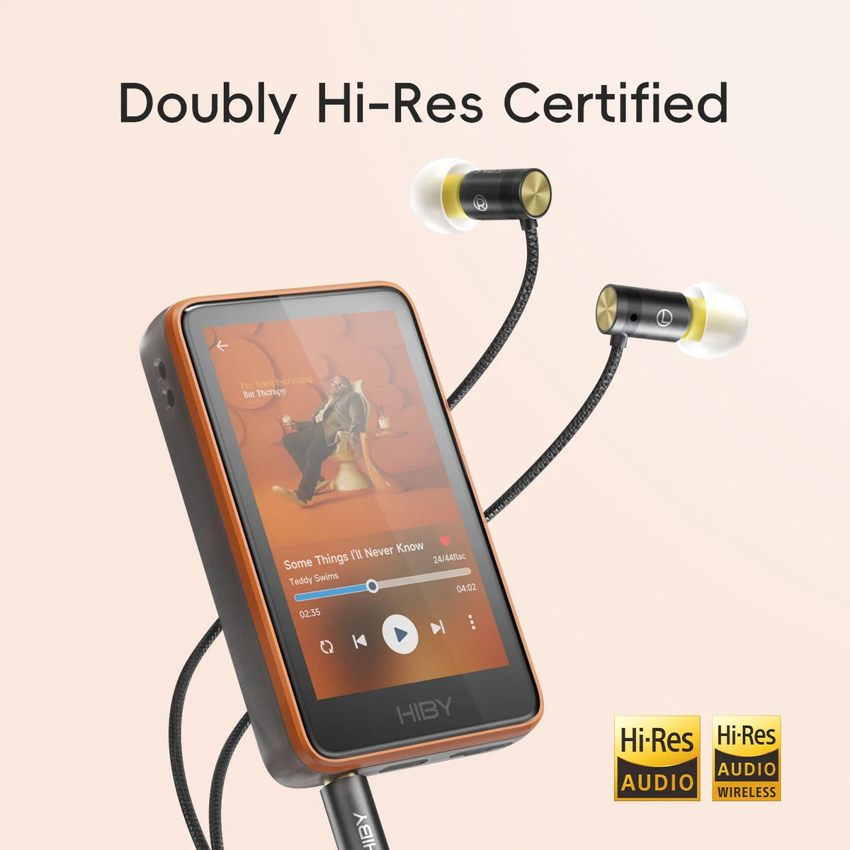 HiBy R1 HiFi Audio Music Player MP3 USB DAC WiFi Bluetooth 5.1 DSD256 PCM384kHz/32bit X1600E CS43131 MSEB Web Radio 3.5mm Output