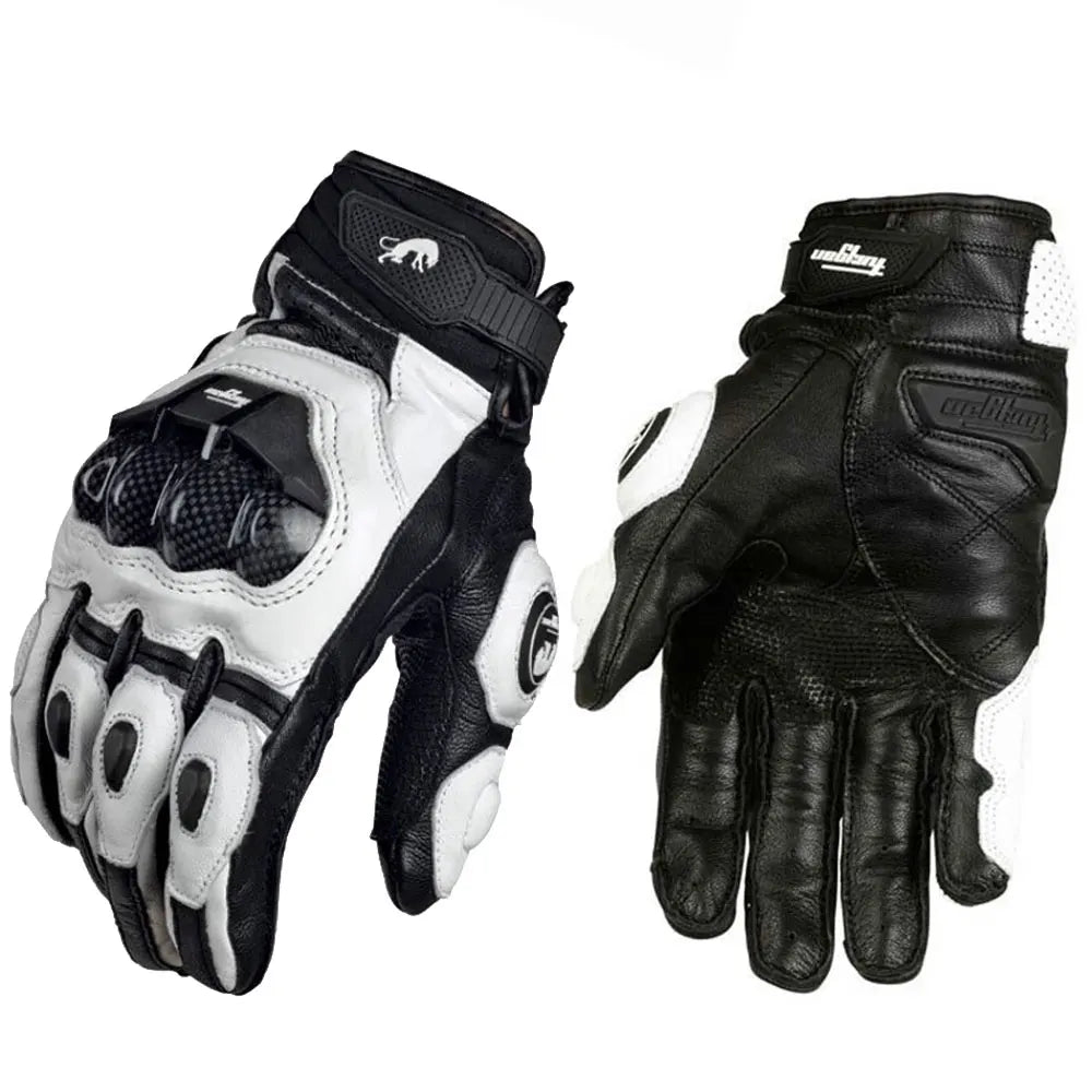 Motorcycle Gloves Black Racing Genuine Leather Motorbike White Road Riding Team Glove Summer Winter Wearable for Furygan AFS 18