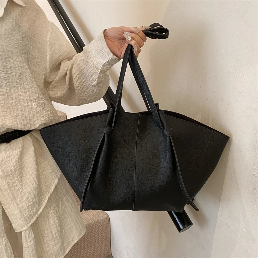 Luxury Designer 2-in-1 Shopper Tote Set | Branded Soft PU Leather Shoulder Handbag for Women (Big Capacity)