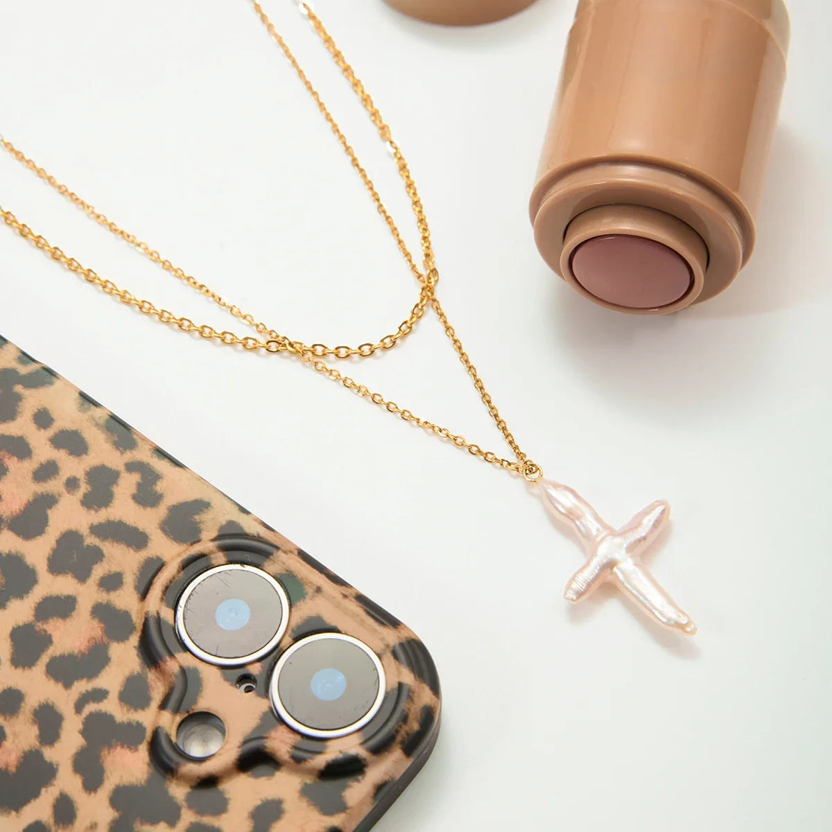 Zora Y2K Trendy 18K Gold Color Plated Sun Cross Fish Moon Pendant Multi Layer Necklace Waterproof Stainless Steel Women Jewelry